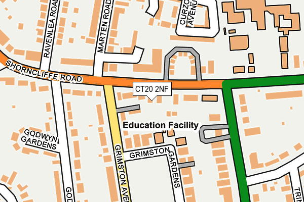 CT20 2NF map - OS OpenMap – Local (Ordnance Survey)