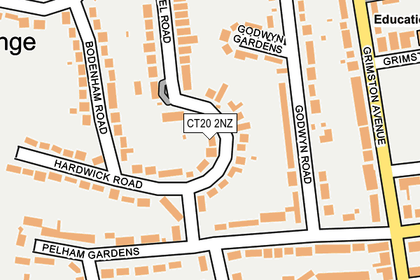 CT20 2NZ map - OS OpenMap – Local (Ordnance Survey)