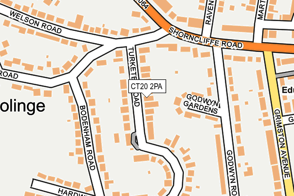 CT20 2PA map - OS OpenMap – Local (Ordnance Survey)