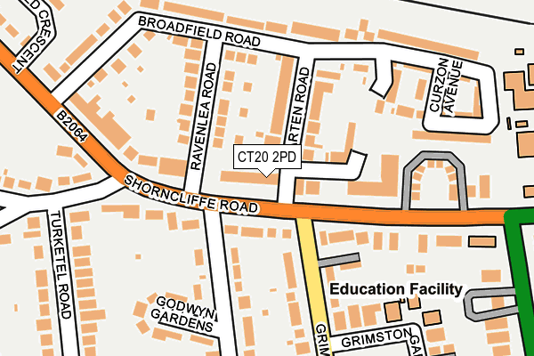 CT20 2PD map - OS OpenMap – Local (Ordnance Survey)