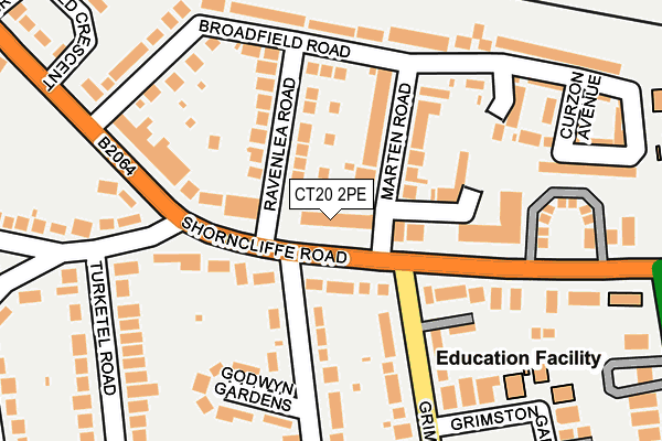 CT20 2PE map - OS OpenMap – Local (Ordnance Survey)