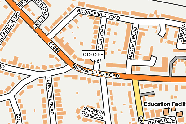 CT20 2PF map - OS OpenMap – Local (Ordnance Survey)