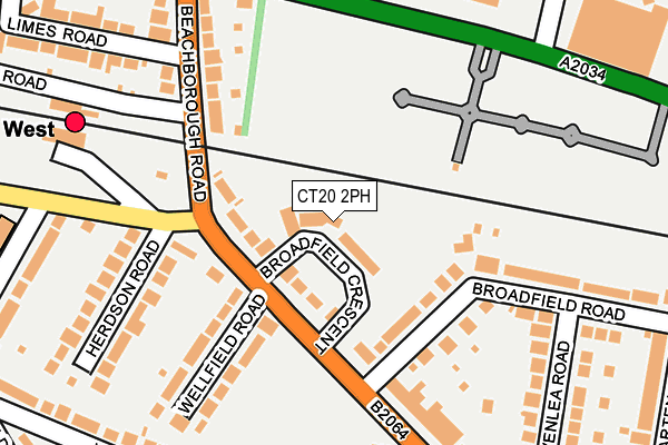 CT20 2PH map - OS OpenMap – Local (Ordnance Survey)