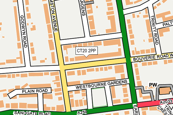 CT20 2PP map - OS OpenMap – Local (Ordnance Survey)