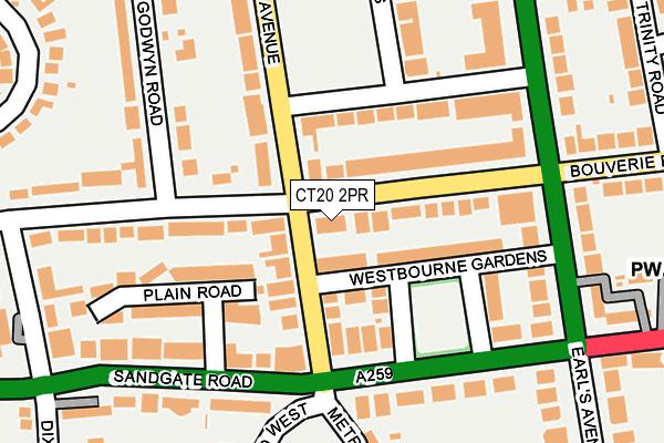 CT20 2PR map - OS OpenMap – Local (Ordnance Survey)