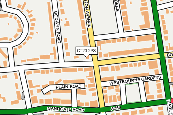 CT20 2PS map - OS OpenMap – Local (Ordnance Survey)