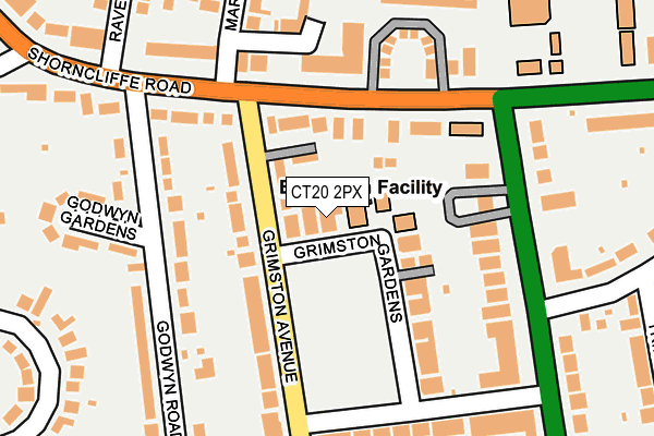 CT20 2PX map - OS OpenMap – Local (Ordnance Survey)