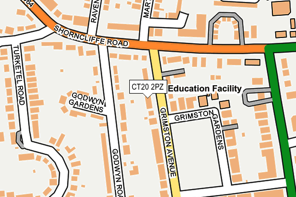 CT20 2PZ map - OS OpenMap – Local (Ordnance Survey)