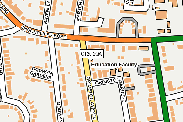 CT20 2QA map - OS OpenMap – Local (Ordnance Survey)