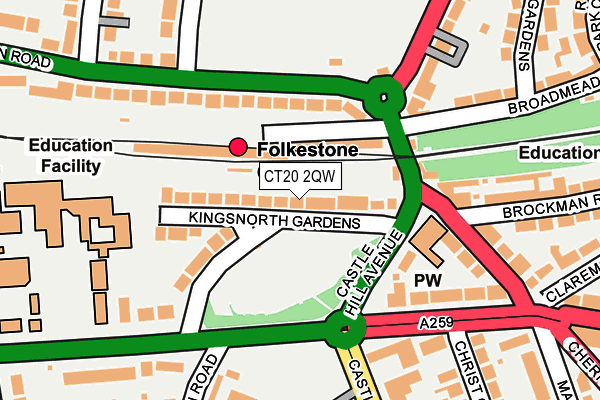 CT20 2QW map - OS OpenMap – Local (Ordnance Survey)