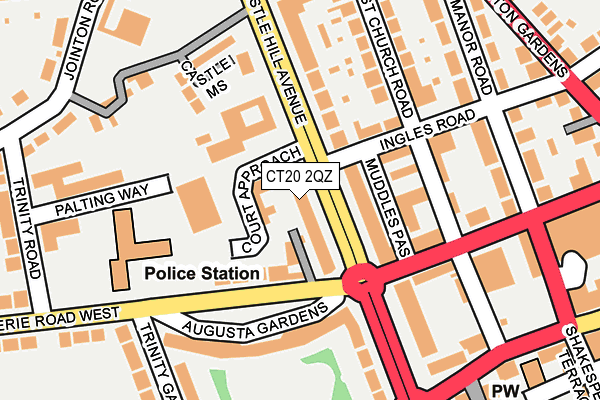 CT20 2QZ map - OS OpenMap – Local (Ordnance Survey)