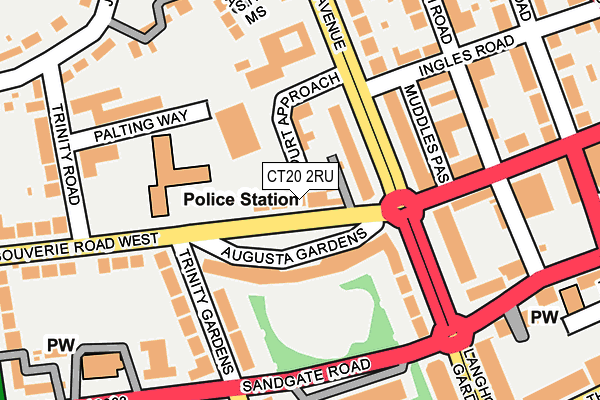 CT20 2RU map - OS OpenMap – Local (Ordnance Survey)