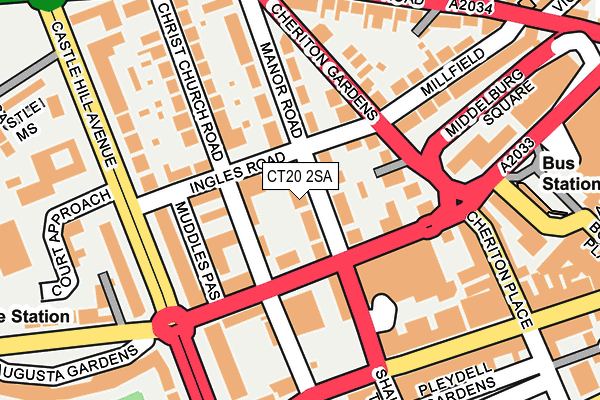 CT20 2SA map - OS OpenMap – Local (Ordnance Survey)