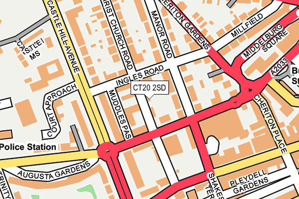 CT20 2SD map - OS OpenMap – Local (Ordnance Survey)