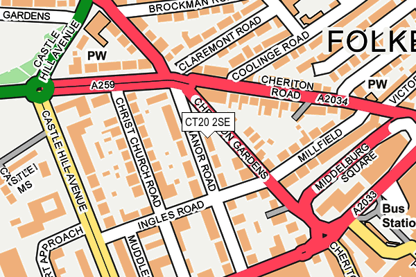 CT20 2SE map - OS OpenMap – Local (Ordnance Survey)