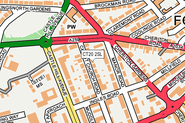 CT20 2SL map - OS OpenMap – Local (Ordnance Survey)