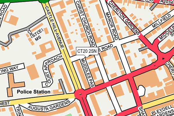 CT20 2SN map - OS OpenMap – Local (Ordnance Survey)