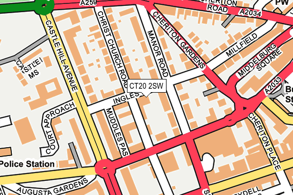 CT20 2SW map - OS OpenMap – Local (Ordnance Survey)