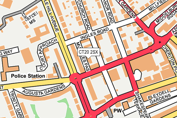 CT20 2SX map - OS OpenMap – Local (Ordnance Survey)