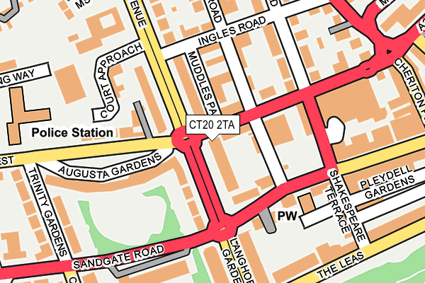 CT20 2TA map - OS OpenMap – Local (Ordnance Survey)