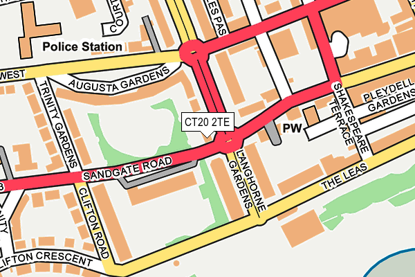 CT20 2TE map - OS OpenMap – Local (Ordnance Survey)