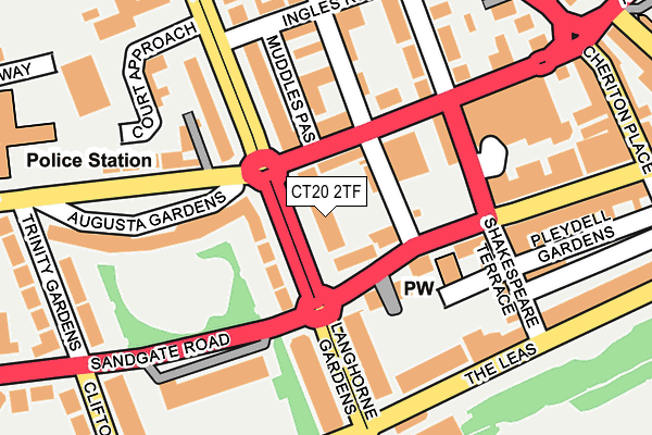 CT20 2TF map - OS OpenMap – Local (Ordnance Survey)