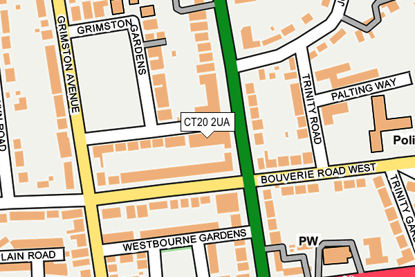CT20 2UA map - OS OpenMap – Local (Ordnance Survey)