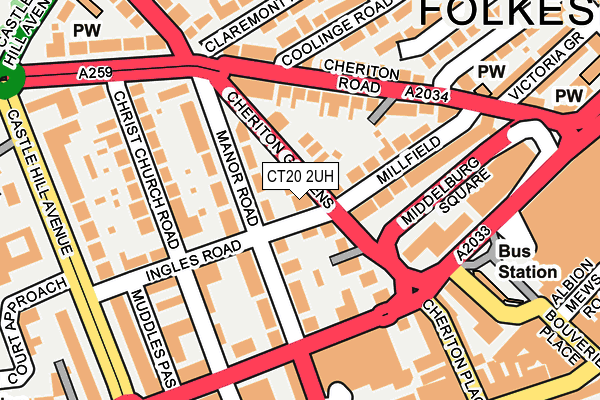 CT20 2UH map - OS OpenMap – Local (Ordnance Survey)