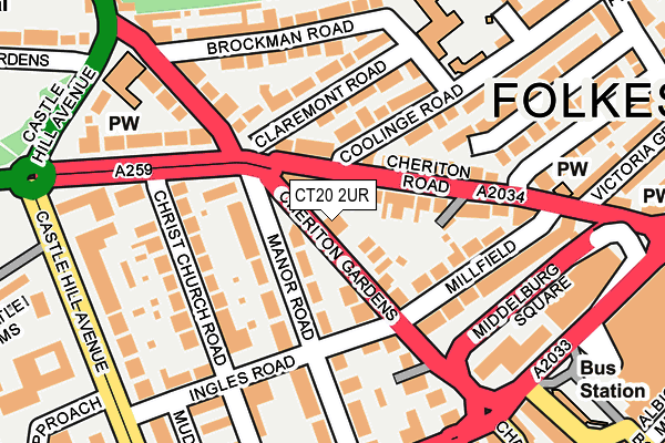 CT20 2UR map - OS OpenMap – Local (Ordnance Survey)