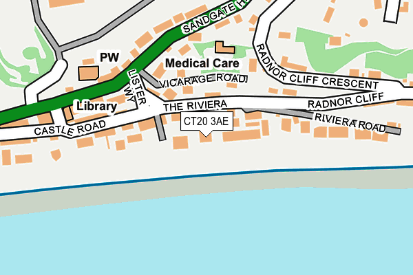 CT20 3AE map - OS OpenMap – Local (Ordnance Survey)