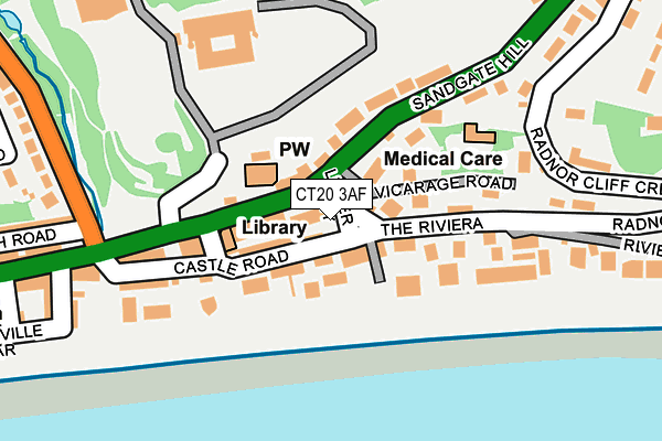 CT20 3AF map - OS OpenMap – Local (Ordnance Survey)