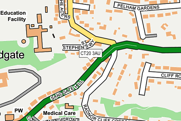 CT20 3AU map - OS OpenMap – Local (Ordnance Survey)