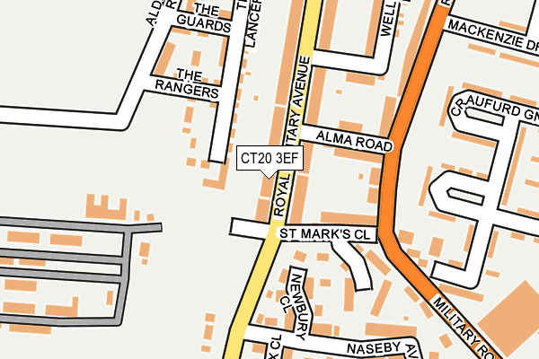 CT20 3EF map - OS OpenMap – Local (Ordnance Survey)