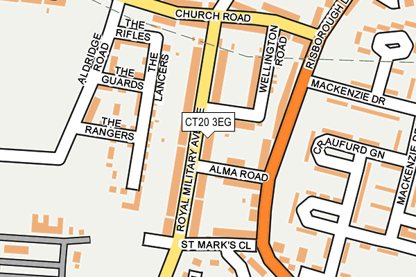 CT20 3EG map - OS OpenMap – Local (Ordnance Survey)