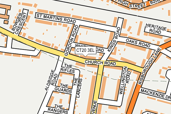 CT20 3EL map - OS OpenMap – Local (Ordnance Survey)