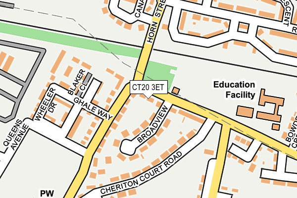 CT20 3ET map - OS OpenMap – Local (Ordnance Survey)