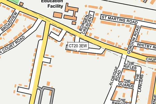 CT20 3EW map - OS OpenMap – Local (Ordnance Survey)