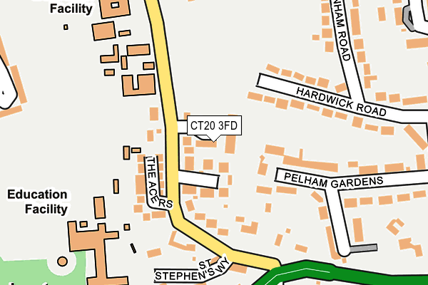 CT20 3FD map - OS OpenMap – Local (Ordnance Survey)