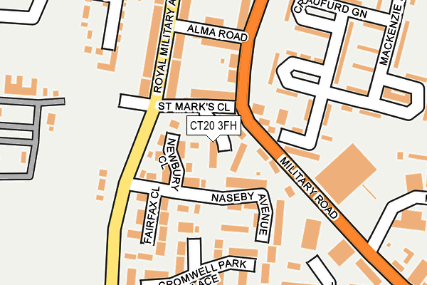 CT20 3FH map - OS OpenMap – Local (Ordnance Survey)
