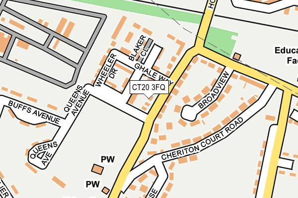 CT20 3FQ map - OS OpenMap – Local (Ordnance Survey)