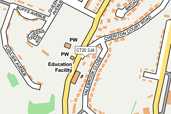 CT20 3JA map - OS OpenMap – Local (Ordnance Survey)