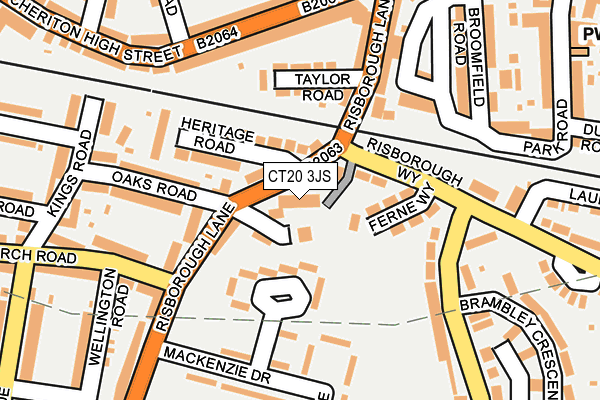 CT20 3JS map - OS OpenMap – Local (Ordnance Survey)