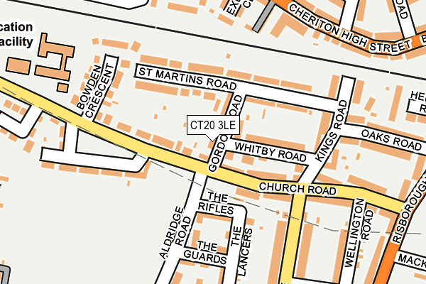 CT20 3LE map - OS OpenMap – Local (Ordnance Survey)