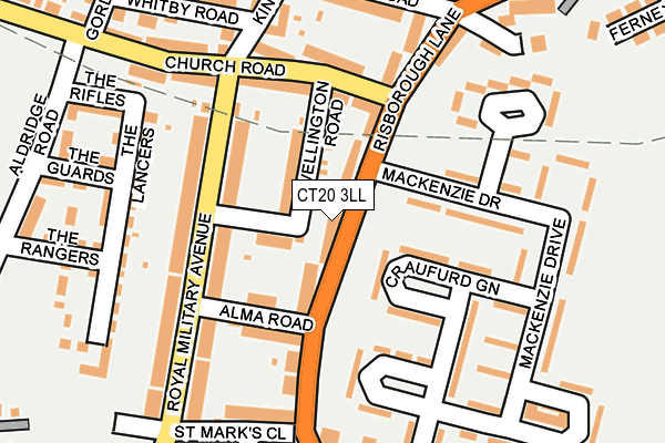 CT20 3LL map - OS OpenMap – Local (Ordnance Survey)