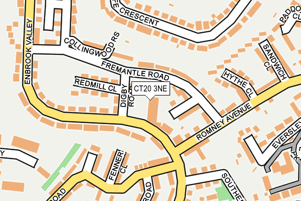 CT20 3NE map - OS OpenMap – Local (Ordnance Survey)
