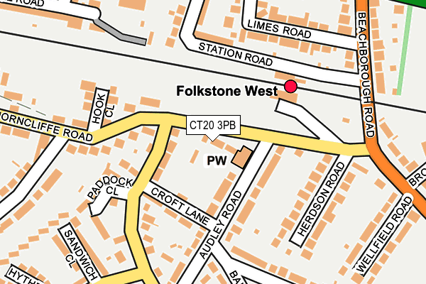 CT20 3PB map - OS OpenMap – Local (Ordnance Survey)