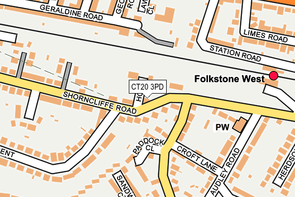 CT20 3PD map - OS OpenMap – Local (Ordnance Survey)