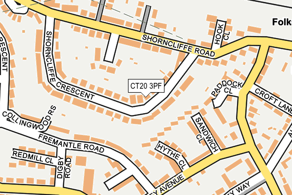 CT20 3PF map - OS OpenMap – Local (Ordnance Survey)