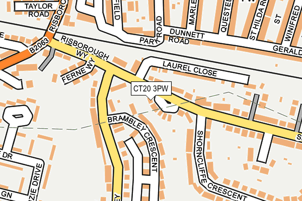 CT20 3PW map - OS OpenMap – Local (Ordnance Survey)