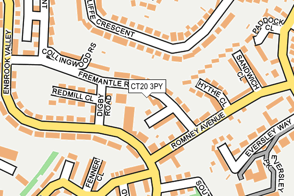 CT20 3PY map - OS OpenMap – Local (Ordnance Survey)